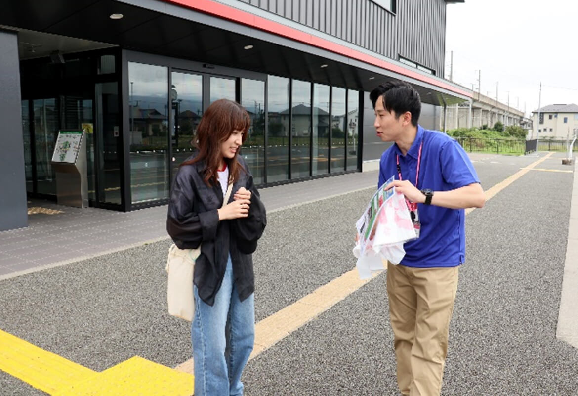 飯岡駅前でごみ袋配布