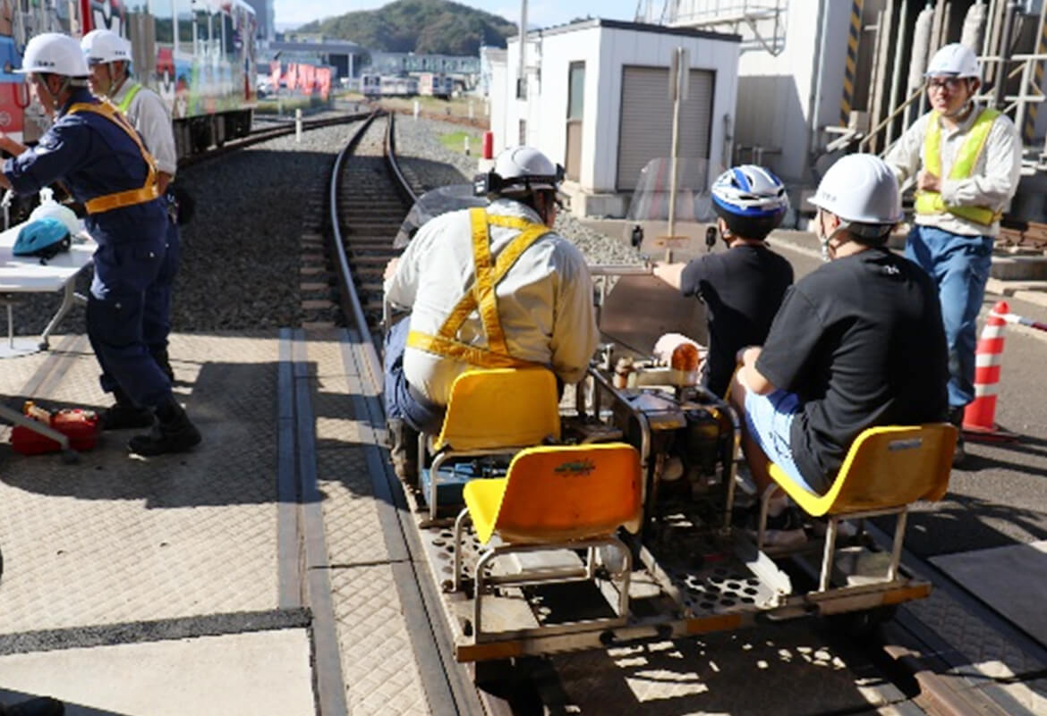 線路の点検軌道車体験