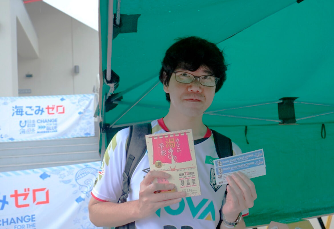 CFB×いわてグルージャ盛岡 「飯岡駅からごみ拾い大作戦」&「ごみ袋配布大作戦」